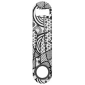 Zwart & Wit Patroon Patchwork 02 Speed Flessenopener (Achterkant)