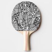 Zwart & Wit Patroon Patchwork 02 Tafeltennisbatje (Achterkant)