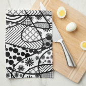 Zwart & Wit Patroon Patchwork 02 Theedoek (Quarter Fold)
