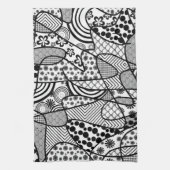Zwart & Wit Patroon Patchwork 02 Theedoek (Verticaal)