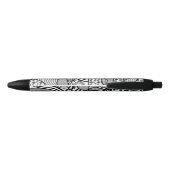 Zwart & Wit Patroon Patchwork 02 Zwarte Inkt Pen (Achterkant)