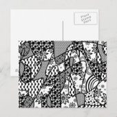 Zwart & Wit Patroon Patchwork 03 Briefkaart (Voorkant / Achterkant)