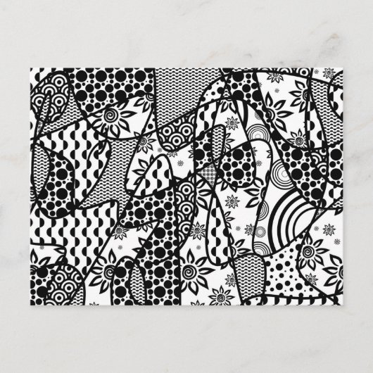 Zwart & Wit Patroon Patchwork 03 Briefkaart (Voorkant)