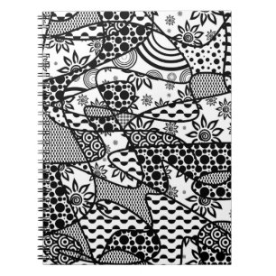 Zwart & Wit Patroon Patchwork 03 Notitieboek