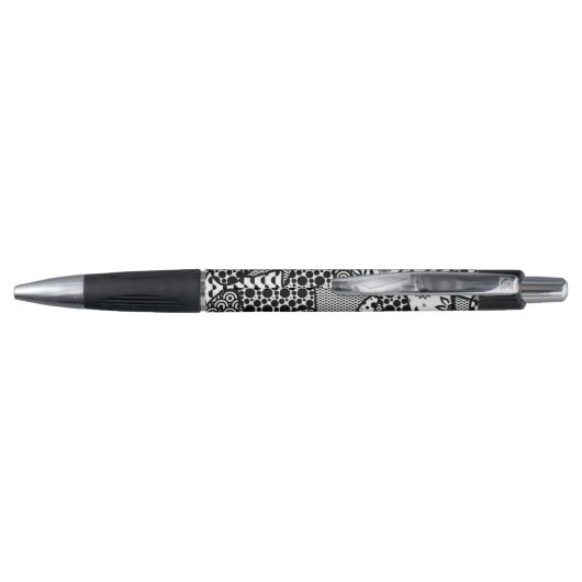Zwart & Wit Patroon Patchwork 03 Pen (Achterkant)