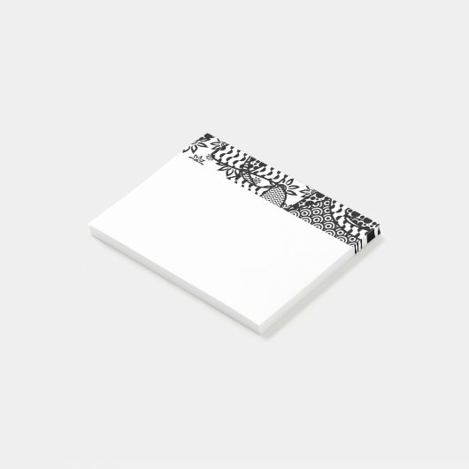 Zwart & Wit Patroon Patchwork 03 Post-it® Notes (Schuin)