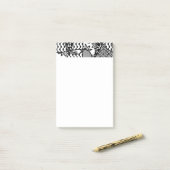 Zwart & Wit Patroon Patchwork 03 Post-it® Notes (Op bureau)