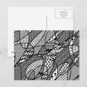 Zwart & Wit Patroon Patchwork 05 Briefkaart (Voorkant / Achterkant)