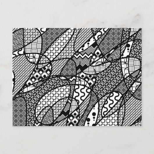 Zwart & Wit Patroon Patchwork 05 Briefkaart (Voorkant)