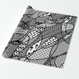 Zwart & Wit Patroon Patchwork 05 Cadeaupapier