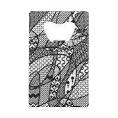Zwart & Wit Patroon Patchwork 05 Creditkaart Flessenopener (Voorkant)