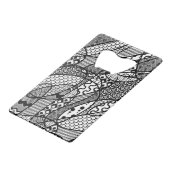 Zwart & Wit Patroon Patchwork 05 Creditkaart Flessenopener (Achterkant Gekanteld)