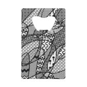 Zwart & Wit Patroon Patchwork 05 Creditkaart Flessenopener (Achterkant)