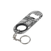 Zwart & Wit Patroon Patchwork 05 Mini Flessenopener (Achterkant Gekanteld)