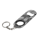 Zwart & Wit Patroon Patchwork 05 Mini Flessenopener (Voorkant Gekanteld)