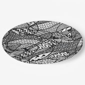 Zwart & Wit Patroon Patchwork 05 Papieren Bordje (Gekanteld)