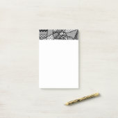 Zwart & Wit Patroon Patchwork 05 Post-it® Notes (Op bureau)