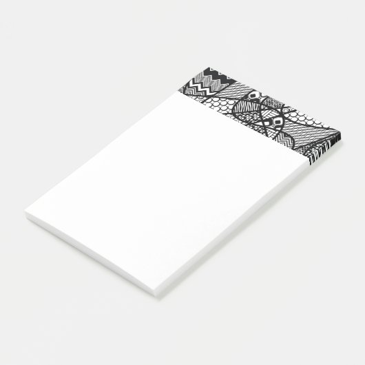 Zwart & Wit Patroon Patchwork 05 Post-it® Notes (Schuin)
