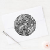 Zwart & Wit Patroon Patchwork 05 Ronde Sticker (Envelop)