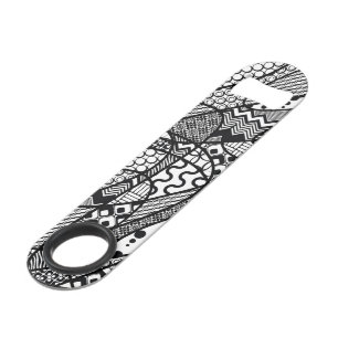 Zwart & Wit Patroon Patchwork 05 Speed Flessenopener
