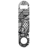 Zwart & Wit Patroon Patchwork 05 Speed Flessenopener (Voorkant)