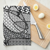 Zwart & Wit Patroon Patchwork 05 Theedoek (Quarter Fold)