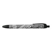 Zwart & Wit Patroon Patchwork 05 Zwarte Inkt Pen (Bovenkant)