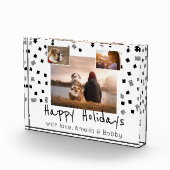 Zwart-wit patroon Prettige feestdagen Aangepast 3 Fotoblokken (Rechts)