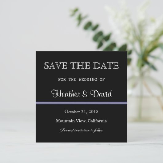 Zwart Wit Patroon Save Datum Huwelijksuitnodiging Save The Date (Staand voorkant)