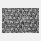 Zwart wit patroon: Scifi Swirl Kitchen Tea Cloth Theedoek (Horizontaal)