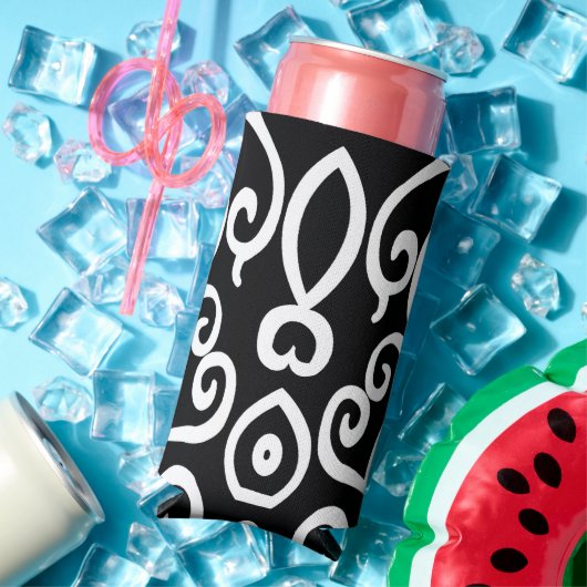 Zwart-wit patroon seltzer blikjeskoeler (Insitu Zomer)