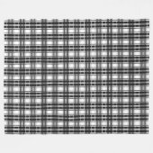 Zwart-wit patroon Tartan geometrie geruit Fleece Deken (Voorkant (Horizontaal))