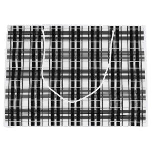 Zwart-wit patroon Tartan geometrie geruit Groot Cadeauzakje