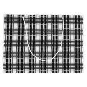 Zwart-wit patroon Tartan geometrie geruit Groot Cadeauzakje (Achterkant)