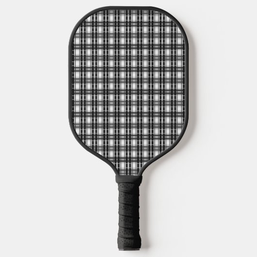 Zwart-wit patroon Tartan geometrie geruit Pickleball Paddle (Voorkant)