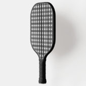 Zwart-wit patroon Tartan geometrie geruit Pickleball Paddle (Links)
