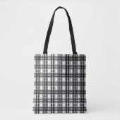 Zwart-wit patroon Tartan geometrie geruit Tote Bag (Voorkant)