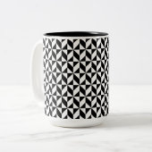 Zwart-wit patroon tweekleurige koffiemok (Voorkant links)