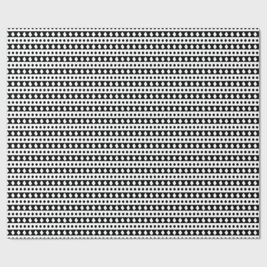 Zwart-wit patroon voor Boho Chic Cadeaupapier (Vlak)