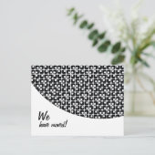 Zwart-wit patroon "We hebben verplaatst" Aankondig Aankondigingskaart (Staand voorkant)