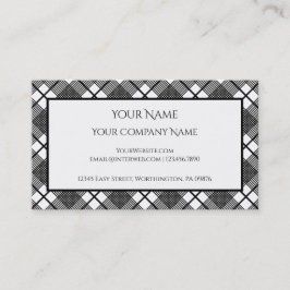Zwart-wit patroonbewerkbaar visitekaartje