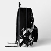 Zwart wit patrooninkt Waterverf gepersonaliseerd Bedrukte Rugzak (Links)