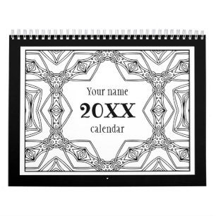 Zwart-wit Patroonkleurboek Kalender