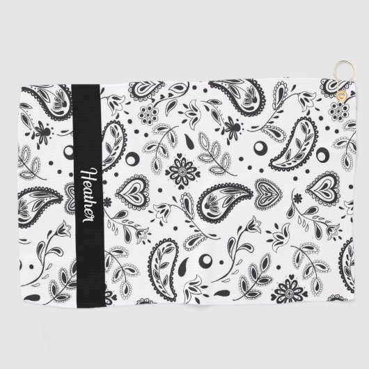 Zwart-wit patroonpatroon golfhanddoek (Horizontaal)