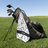 Zwart-wit patroonpatroon golfhanddoek (Groen)