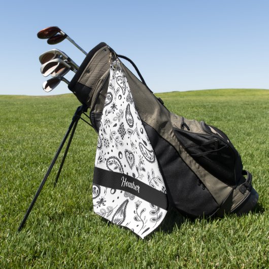 Zwart-wit patroonpatroon golfhanddoek (Groen)