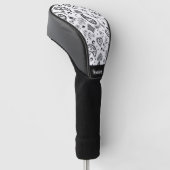 Zwart-wit patroonpatroon golfheadcover (Schuin)