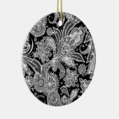 Zwart-wit patroonpatroon keramisch ornament (Rechts)