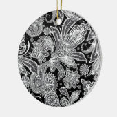 Zwart-wit patroonpatroon keramisch ornament (Links)