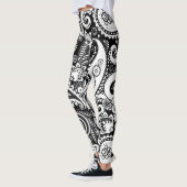 Zwart-wit patroonpatroon leggings (Links)
